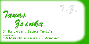 tamas zsinka business card